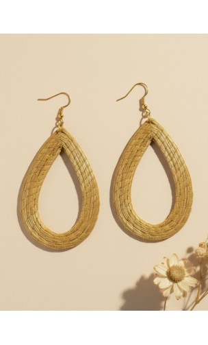 Boucles d'oreilles en or végétal – SERENIDAD – Biobijou Capim dourado 9x5 cm – Sloweco