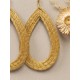 Boucles d'oreilles en or végétal – SERENIDAD – Biobijou Capim dourado 9x5 cm – Sloweco