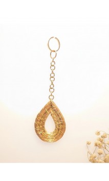 Capimix VITALIDAD- Charms Dije artesanal – Colgante Oro vegetal Capim dorado – 7×2,5cm SLOWECO – 1U.