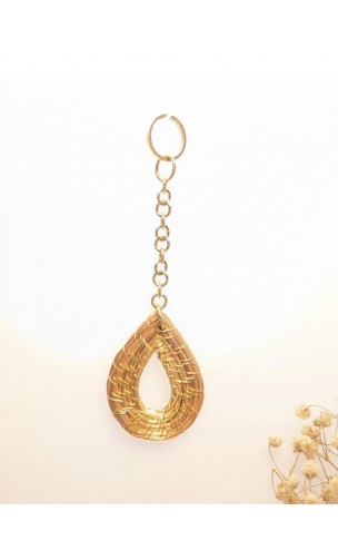 Capimix VITALIDAD- Charms Dije artesanal – Colgante Oro vegetal Capim dorado – 7×2,5cm SLOWECO – 1U.