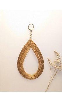 Capimix SERENITE – Charm pendentif artisanal – Or végétal Capim dourado – 10×5 cm SLOWECO – 1U