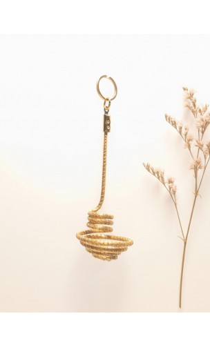 Capimix PUREZA - Charms Dije artesanal – Colgante Oro vegetal Capim dorado – 6,5×1,5cm SLOWECO – 1U.