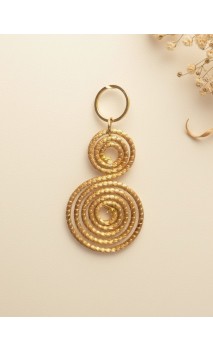Capimix PAIX – Charm pendentif artisanal – Or végétal Capim doUrado – 5×2,5 cm SLOWECO – 1U