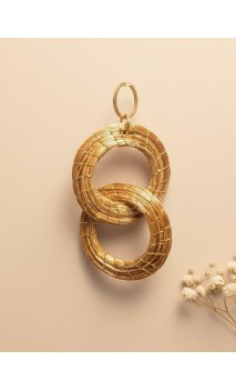 Capimix PASSION – Charm pendentif artisanal – Or végétal Capim doUrado – 5×3 cm SLOWECO – 1U