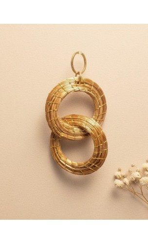 Capimix PASION - Charms Dije artesanal – Colgante Oro vegetal Capim dorado – 5×3cm SLOWECO – 1U.