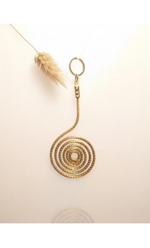 Capimix ILLUSION – Charm pendentif artisanal – Or végétal Capim dourado – 7×2,5 cm SLOWECO – 1U