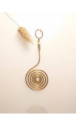 Capimix ILLUSION – Charm pendentif artisanal – Or végétal Capim dourado – 7×2,5 cm SLOWECO – 1U
