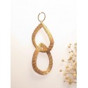 Capimix FORTALEZA  - Charms Dije artesanal – Colgante Oro vegetal Capim dorado – 7×2,5cm SLOWECO – 1U.