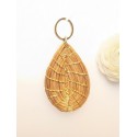 Capimix ESPOIR – Charm pendentif artisanal – Or végétal Capim dourado – 4,5×2,5 cm SLOWECO – 1U