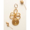 Capimix CREATIVIDAD - Charms Dije artesanal – Colgante Oro vegetal Capim dorado – 5×2,5 cm SLOWECO – 1U.