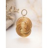 Capimix AMOUR – Charm pendentif artisanal – Or végétal Capim dourado – 4,5×2,5 cm SLOWECO – 1U