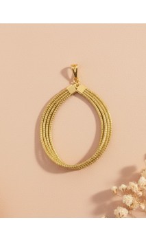 Pendentif en or végétal – BUENOS AIRES – Biobijou Capim dourado – 7,5x5 cm - Sloweco