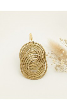 Colgante oro vegetal – PARIS – Biojoya Capim dourado –   5x2,5 cm - Sloweco