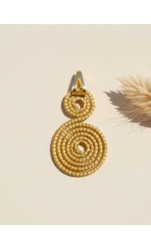 Pendentif en or végétal – IGUAZÚ  – Biobijou Capim dourado – 5x2,7 cm - Sloweco