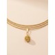 Collar triple oro vegetal – NEW YORK – Biojoya Capim dourado – Sloweco