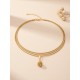Collier triple or végétal – NEW YORK – Biobijou Capim dourado – Diamètre 13 cm - Sloweco