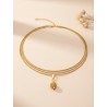 Collar triple oro vegetal – NEW YORK – Biojoya Capim dourado – Sloweco