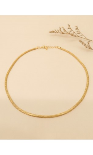 Collar oro vegetal – NILO – Biojoya Capim dourado - Vendido sin colgante – Diámetro 13 cm -  Sloweco