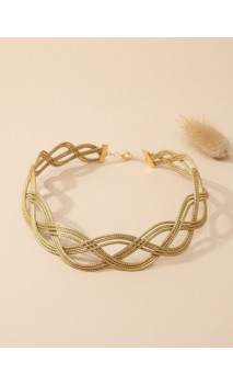 Collar oro vegetal – WAIMAKARIRI – Biojoya Capim dourado – Diámetro 13 cm  - Sloweco