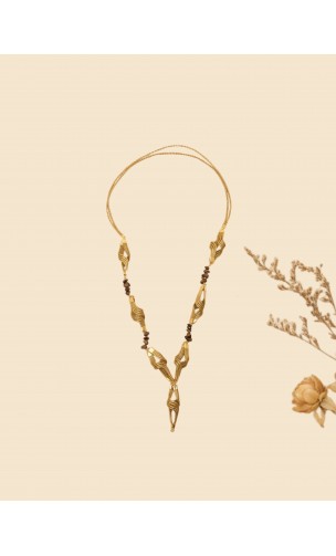 Collar oro vegetal –  FLORENCIA – Biojoya Capim dourado – Sloweco