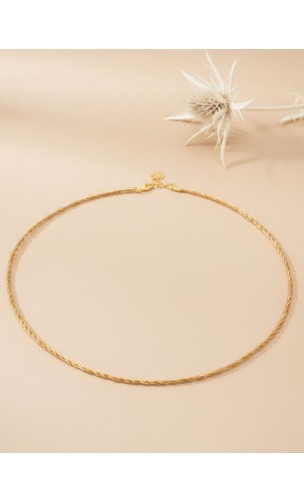 Collier en or végétal – DANUBE – Biobijou Capim dourado - Vendu sans pendentif  – Sloweco