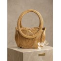 Bolso de mano artesanal - JALAPAO  - Capim dourado - Oro vegetal – Largo 24 x Alto 17 x Ancho 8 cm – Asas 12 cm -  Sloweco