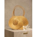 Sac à main artisanal - Capim dourado – Or végétal - PARIS - L 25cm x H 19 cm x l 6,8cm – Anse 12 cm - Sloweco