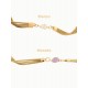 Collar oro vegetal –  NAMIBIA – Cuarzo MORADO - Biojoya Capim dourado – 27x16cm - Sloweco