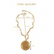 Collar oro vegetal –  NAMIBIA – Cuarzo MORADO - Biojoya Capim dourado – 27x16cm - Sloweco