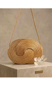 Bolso de mano artesanal - BANDOLERA MINI PARIS  - Capim dourado – Oro vegetal - Largo 19 x Alto 13,5 x Ancho 5 - Sloweco