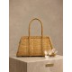 Bolso de mano artesanal - TRAPECIO DORADO - Capim dourado - Oro vegetal – Largo 29 x Alto 15 x Ancho 10 cm - Sloweco
