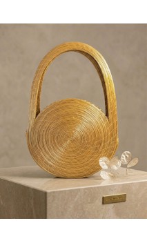 Bolso de mano artesanal - SOL DORADO - Capim dourado - Oro vegetal – Largo 24 x Alto 23 x Ancho 6 cm - Sloweco