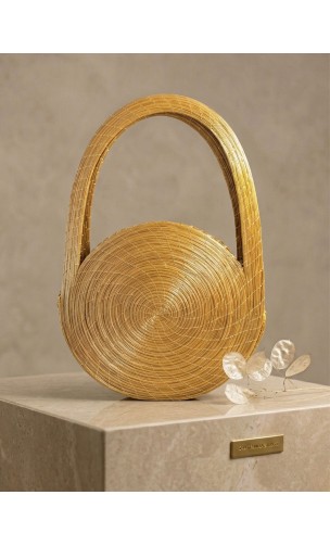 Sac à main artisanal -  SOL DORADO - Capim dourado – L 24 x H 23 x 6 cm – Sloweco