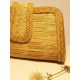 Bolso de mano artesanal - SOL DORADO - Capim dourado - Oro vegetal – Largo 22 x Alto 13 x Ancho 5,5 cm - Sloweco