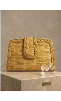 Sac à main artisanal -  LUZ DORADA - Capim dourado – L 22 x H 13 x 5,5 cm – Sloweco