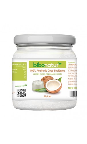 Huile de coco vierge extra Bio - Bibonatur - 450 g