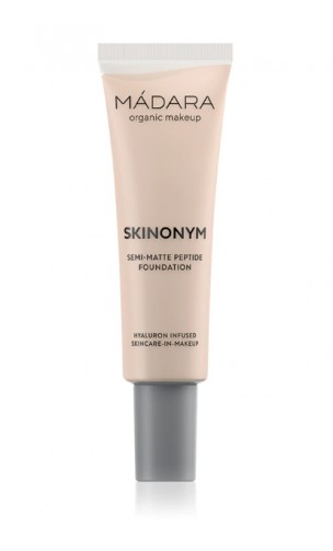 Base de maquillaje bio semimate - Péptidos -  025 LINEN SKINONYM - MÁDARA - 30 ml.