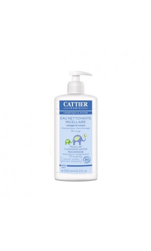 Agua Limpiadora Micelar Ecológica para bebé - Cattier - 500 ml.