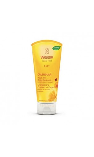 Shampooing & gel douche BIO au Calendula pour bébé - Weleda - 200 ml.