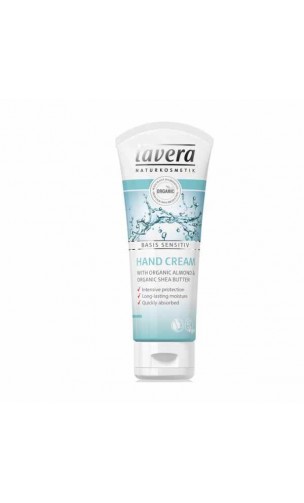 Crème BIO pour les mains Basis Sensitiv Amande & Karité bio - Lavera - 75 ml.