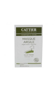 Monodosis Mascarilla facial ecológica con Arcilla Verde - Piel Mixta/Grasa - Cattier - 12.5 ml.