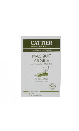 Monodosis Mascarilla facial ecológica con Arcilla Verde - Piel Mixta/Grasa - Cattier - 100 ml.