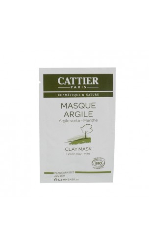 Sachet Unidose Masque BIO à l'argile verte - Peau Mixte/Grasse - Cattier - 100 ml.