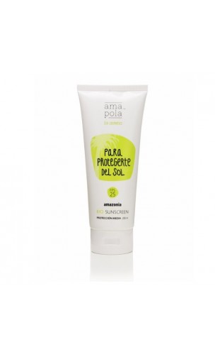 Protecteur solaire naturel FPS 25 "Pour vous protéger du soleil" (Visage et Corps) - Amapola Amazonia - 200 ml.