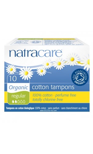Tampón Normal algodón bio sin aplicador - Natracare - 10 Ud.