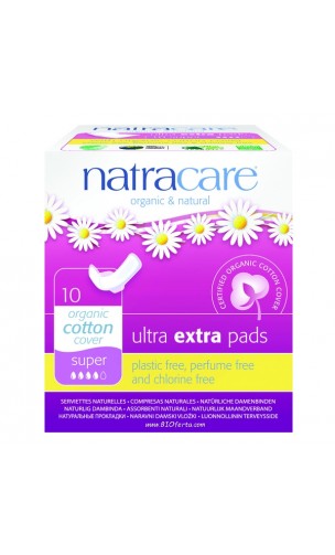 Compresa Ultra Extra Súper con alas - Natracare - 10 Ud.