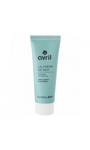 Crème de nuit Bio Peaux Sèche & sensible Beurre de karité bio - Avril - 50 ml.