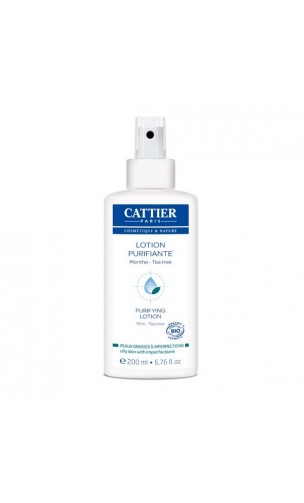 Loción purificante bio Menta & Árbol de té - Piel grasa con imperfecciones - Cattier - 200 ml.