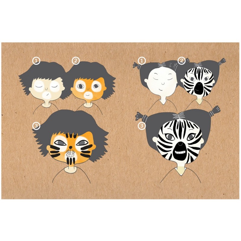 Kit de maquillaje ecológico para niños Cebra & Tigre - Namaki - BIOFERTA Kit de maquillaje ecológico para niños Cebra & Tigre - Namaki - BIOFERTA