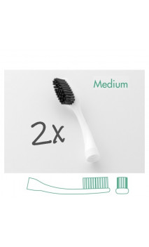 Têtes interchangeables pour brosse à dents adultes (x 2) avec capuchon protecteur - Edith Medium - Bioseptyl